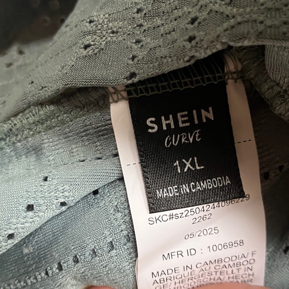 SHEIN Blue Eyelet Lace Trim Blouse - Picture 6 of 6